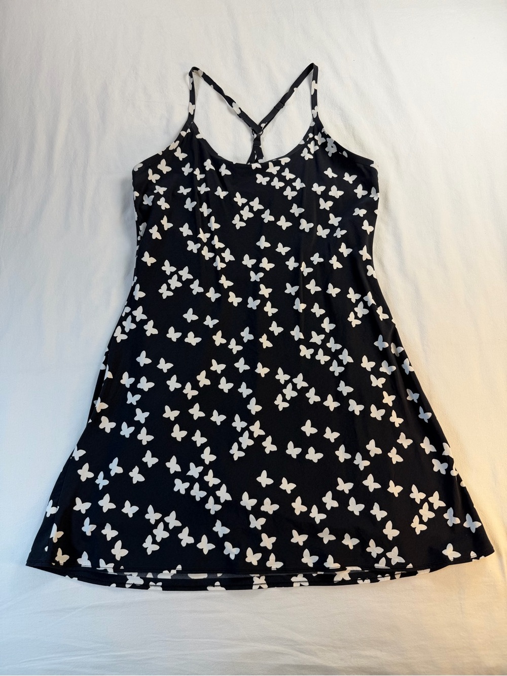 Outdoor Voices The Exercise Dress Ditzy Butterflies Black White Pockets EUC - Picture 4 of 10
